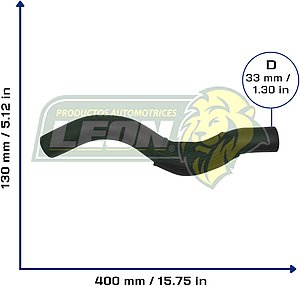 MANGUERA RAD. SUP. NISSAN SENTRA B16 L4 2.0L 07-12 (C/FORRO) (21501ZJ71B) Ø: 33 mm, L: 100x400 mm, LONGITUD: 420 mm