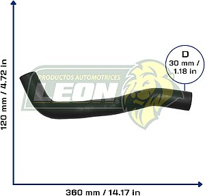 MANGUERA RAD. INF. NISSAN SENTRA B15 L4 2.5L 02-06 (215036Z700) Ø: 32 mm, L: 150x370 mm, LONGITUD: 440 mm