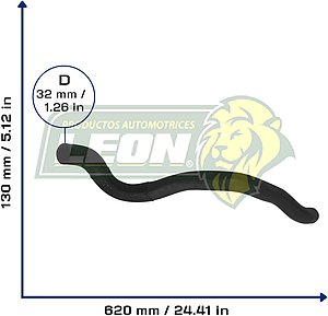 MANGUERA RAD. INF. G.M. CAPTIVA L4 2.4L 08-14 (96838149) Ø: 32 mm, L: 150x600 mm, LONGITUD: 72 mm