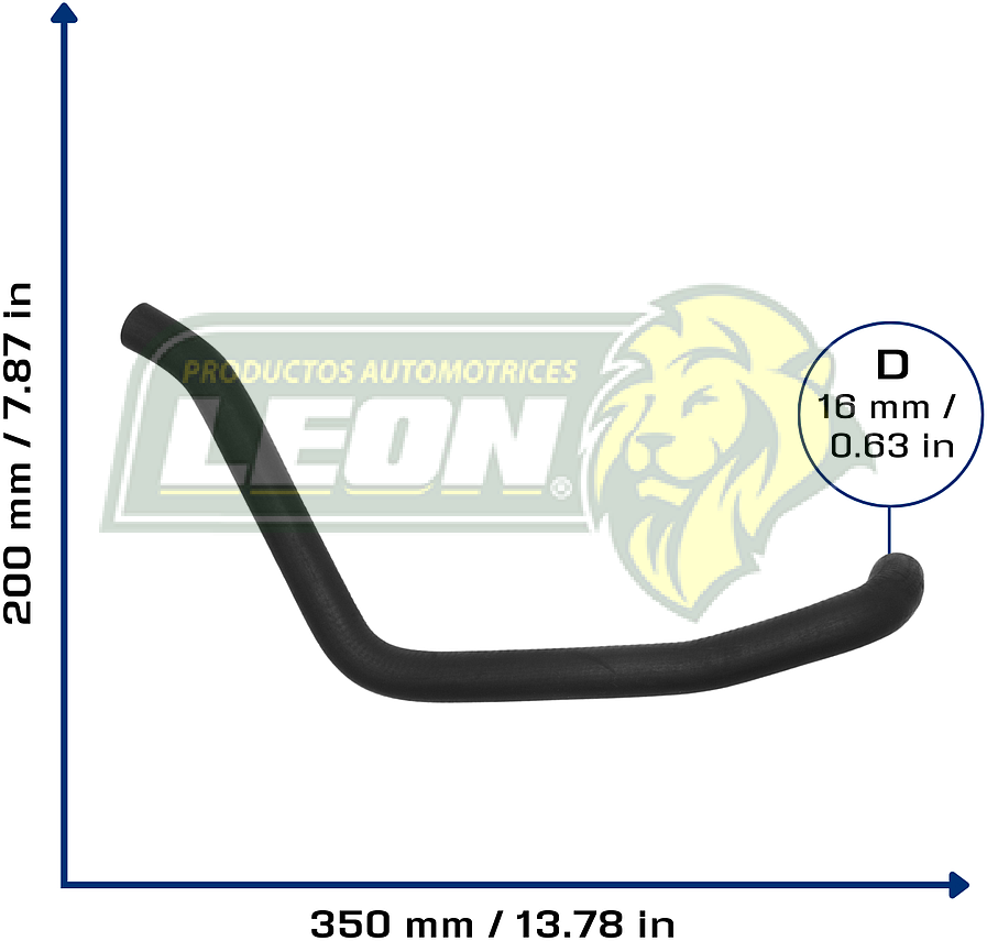 MANGUERA REFRIG. G.M. CAPTIVA L4 2.4L 08-14 (A DEPOSITO DE ANTICONGELANTE) (96817596) Ø: 15 mm, L: 150x400 mm, LONGITUD: 500 mm