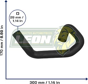 MANGUERA RAD. INF.  FORD FOCUS L4 2.0L 09-13 (3M5H8286DH, 13840148) Ø: 30 mm, L: 150x300 mm, LONGITUD: 660 mm