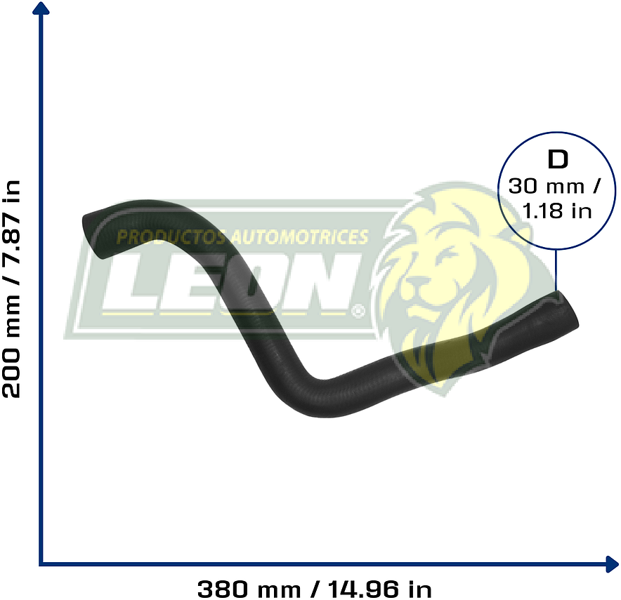 MANGUERA RAD. SUP. FORD FOCUS L4 2.0L 09-13 (3M5H8260EK) Ø: 30 mm, L: 170x440 mm, LONGITUD: 50 mm