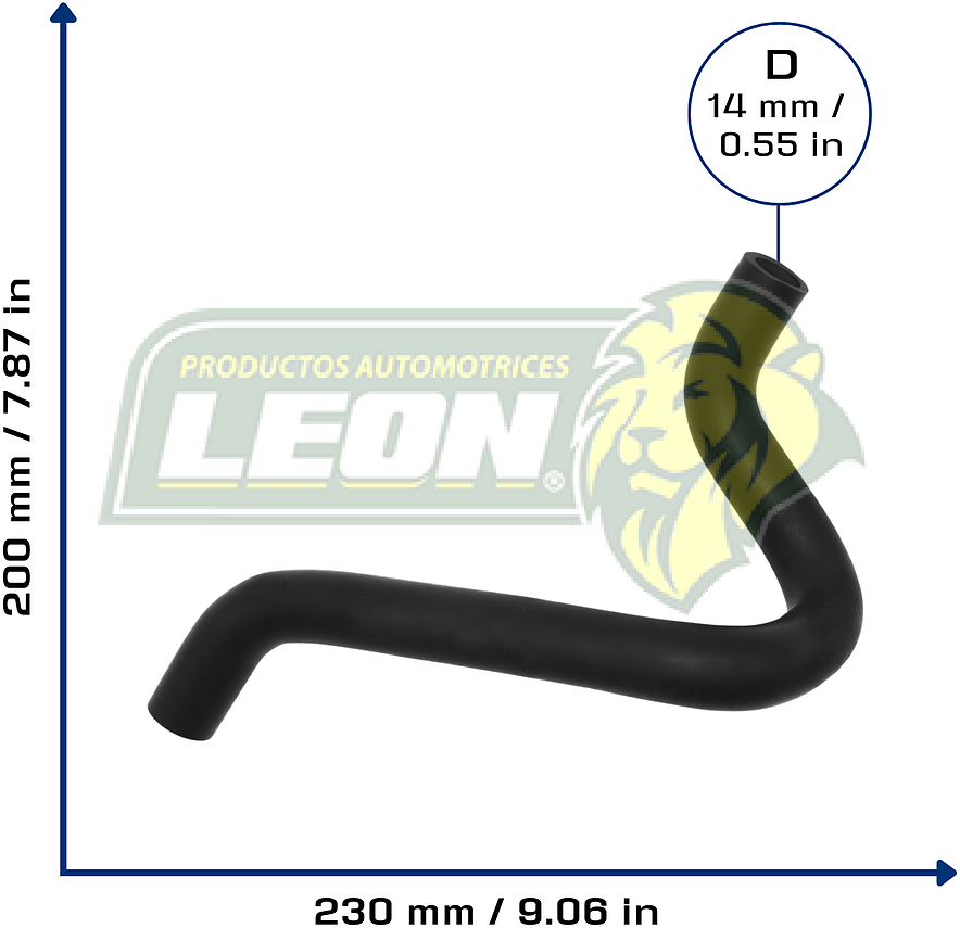 MANGUERA DESCARGA DE GASES FORD KA L4 N1.6L 2008 (VENTEO DE MOTOR) (3M5H8C012JF, 1420324) Ø: 14 mm, L: 150x200 mm, LONGITUD: 400 mm
