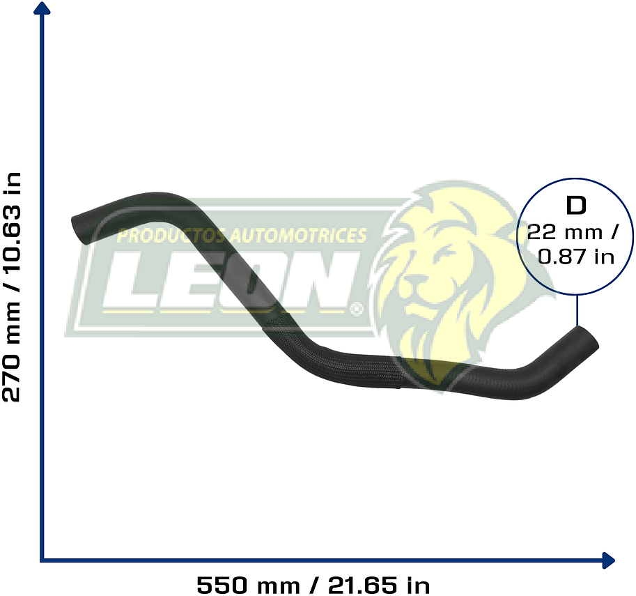 MANGUERA RAD. INF. FORD KA L4 1.6L 2008 (7S558B273AB, 7S558B273AC) Ø: 24 mm, L: 200x550 mm, LONGITUD: 640 mm