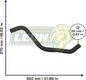 MANGUERA RAD. INF. FORD KA L4 1.6L 2008 (7S558B273AB, 7S558B273AC) Ø: 24 mm, L: 200x550 mm, LONGITUD: 640 mm