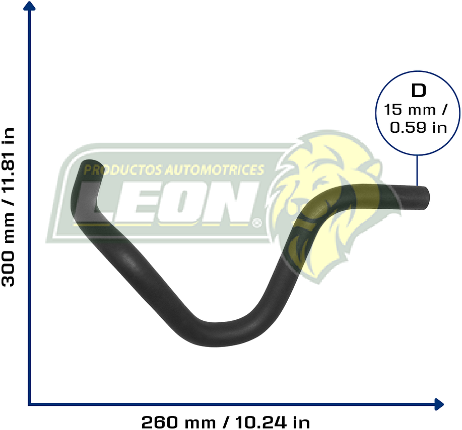 MANGUERA CALEFACCION TOYOTA COROLLA L4 1.8L 03-08, MATRIX: L4 1.8L 03-08, PONTIAC VIBE L4 03-09 (CALEFACTOR A TUBO) (8724502580) Ø: 16 mm, L: 150x300 mm, LONGITUD: 510 mm