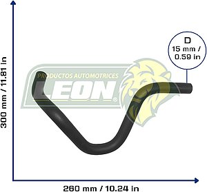 MANGUERA CALEFACCION TOYOTA COROLLA L4 1.8L 03-08, MATRIX: L4 1.8L 03-08, PONTIAC VIBE L4 03-09 (CALEFACTOR A TUBO) (8724502580) Ø: 16 mm, L: 150x300 mm, LONGITUD: 510 mm