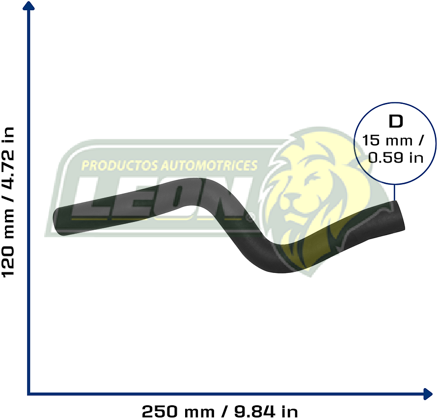 MANGUERA CALEFACCION TOYOTA COROLLA L4 1.8L 03-08 (MOTOR A CALEFACTOR) (8724502590) Ø: 16 mm, L: 70x250 mm, LONGITUD: 280 mm