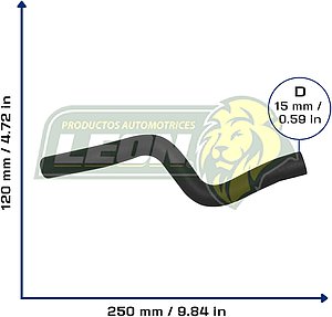 MANGUERA CALEFACCION TOYOTA COROLLA L4 1.8L 03-08 (MOTOR A CALEFACTOR) (8724502590) Ø: 16 mm, L: 70x250 mm, LONGITUD: 280 mm