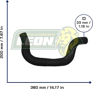 MANGUERA RAD. INF. TOYOTA LAND CRUISER L4 4.5L 03-04 (1657175100) Ø: 33 mm, L: 180x320 mm, LONGITUD: 570 mm