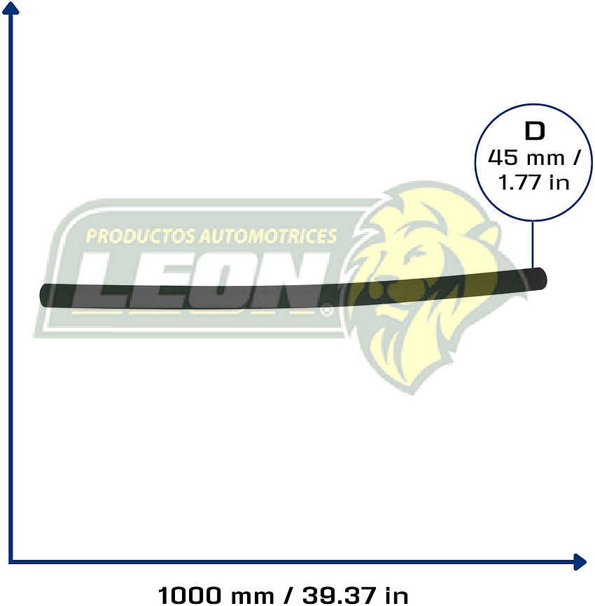 MANGUERA CHARTER RADIADOR RECTA Ø: 45 mm, L: 1000 mm, LONGITUD: 1 mt