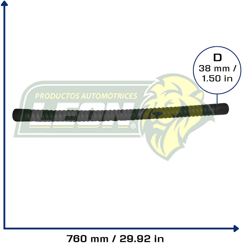 MANGUERA RAD. (52430) Ø: 38 mm, L: 760 mm