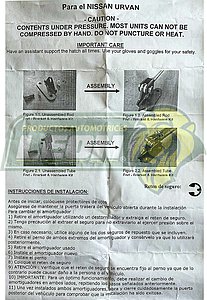 AMORTIGUADOR CAJUELA NISSAN URVAN 2.4L 01-12 77.6 cm BRUCK