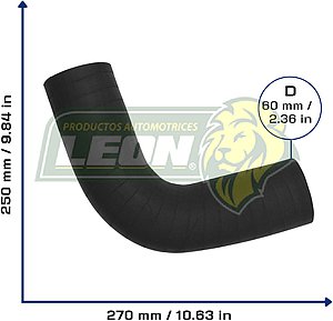 MANGUERA REFRIG. CODO 90° ØI: 64 mm, L: 200x200 mm, LONGITUD: 440 mm