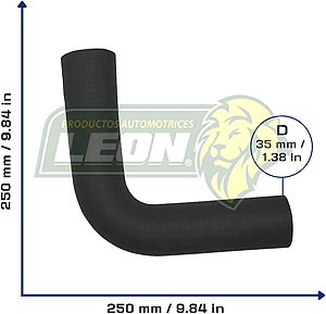 MANGUERA REFRIG. CODO 90° ØI: 51 mm, L: 200x200 mm, LONGITUD: 400 mm