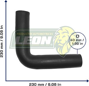 MANGUERA REFRIG. CODO 90° ØI: 45 mm, L: 200x200 mm, LONGITUD: 430 mm