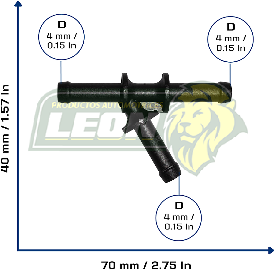 CONECTOR REFRIGERACION VW GOLF L4 1.4L 15-19, JETTA L4 1.4L 19-23, POLO L4 1.4L 13-18, UP L3 1.0L 16-18 (TURBO) (1K0121087B, N91033401)