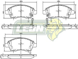 BALATA F.D. NISSAN MARCH 4C 1.6L 12-25, NOTE 4C 1.6L 14-19, VERSA 4C 1.6L 12-19, TIIDA 12-13, V-DRIVE 4C 1.6L 2020, (EQUIV. FRITEC 8X48-Z) R.D. (INCLUYE SEGUROS)