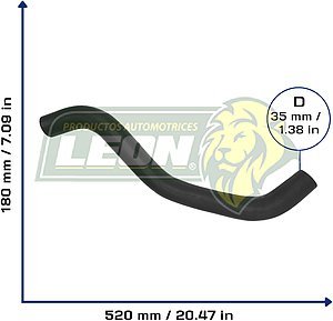 MANGUERA RAD. SUP. FORD CROWN VICTORIA 98-02 4.6L, LINCOLN TOWN CAR 00-02 4.6L (F8AC8B274AB,  F8AZ8260AA , F8AZ8260AB)