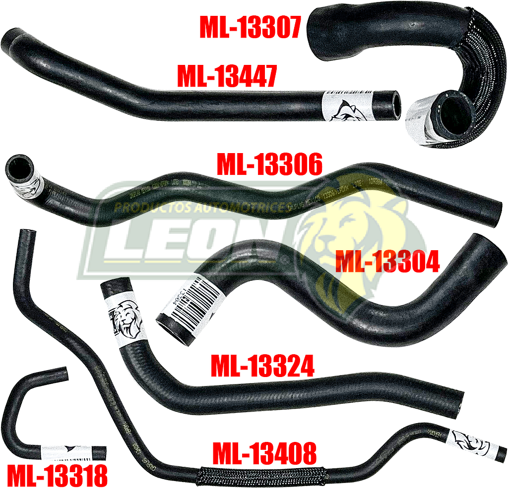 MANGUERAS MOLDEADAS DE ENFRIAMIENTO G.M. SONIC L4 1.6L 12-17 T/M (KIT c/7 pzas.) LEÓN