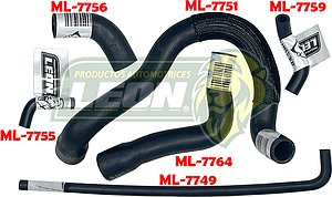 MANGUERAS MOLDEADAS DE ENFRIAMIENTO NISSAN VERSA, MARCH, NOTE 12-20 (KIT c/6 pzas.) LEÓN