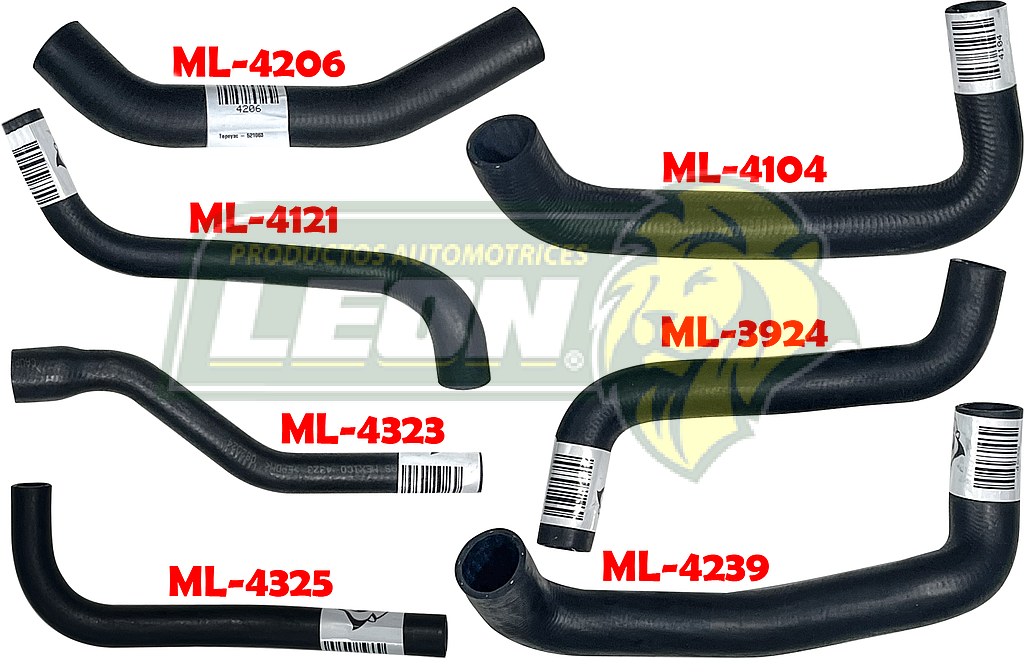 MANGUERAS MOLDEADAS DE ENFRIAMIENTO VW POINTER 1.8L 98-10 (KIT c/7 pzas.) LEÓN