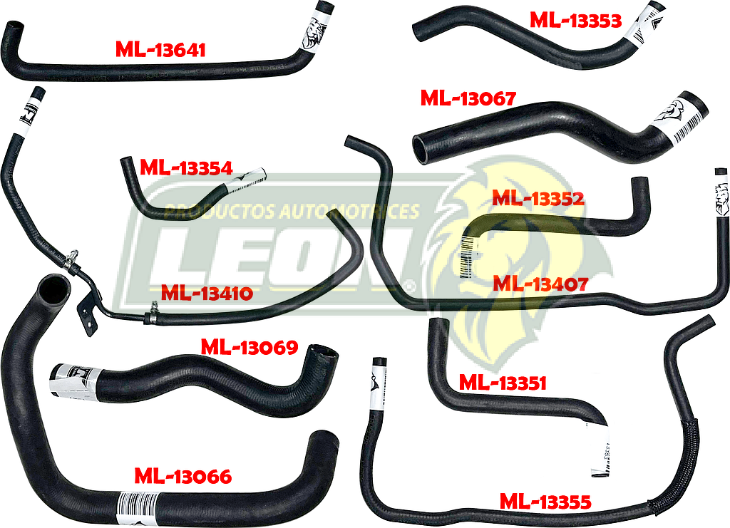 MANGUERAS MOLDEADAS DE ENFRIAMIENTO G.M. SPARK, BEAT 1.2L 11-21 (KIT c/11 pzas.) LEÓN