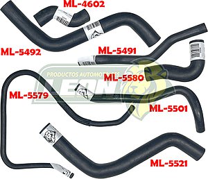 MANGUERAS MOLDEADAS DE ENFRIAMIENTO G.M. AVEO 1.6L 07-18 (KIT c/7 pzas.) LEÓN