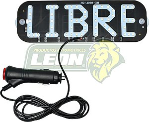 BANDERA LETRERO TAXI 45 LED BLANCO C/CHUPON