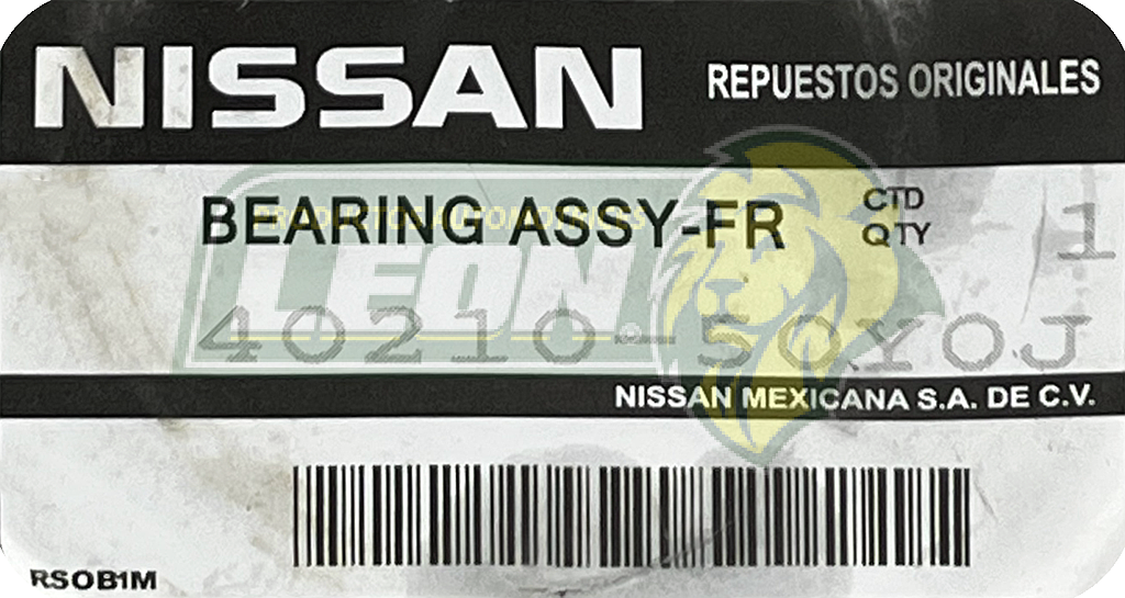 BALERO DOBLE NISSAN TSURU III 92-04, SENTRA 96-00, TSUBAME 92-04, TOYOTA CAMRY 83-91, COROLA 84-87, HIGHLANDER 01-03 R.D. (107B1100, 574795A, 40210-50NSN)