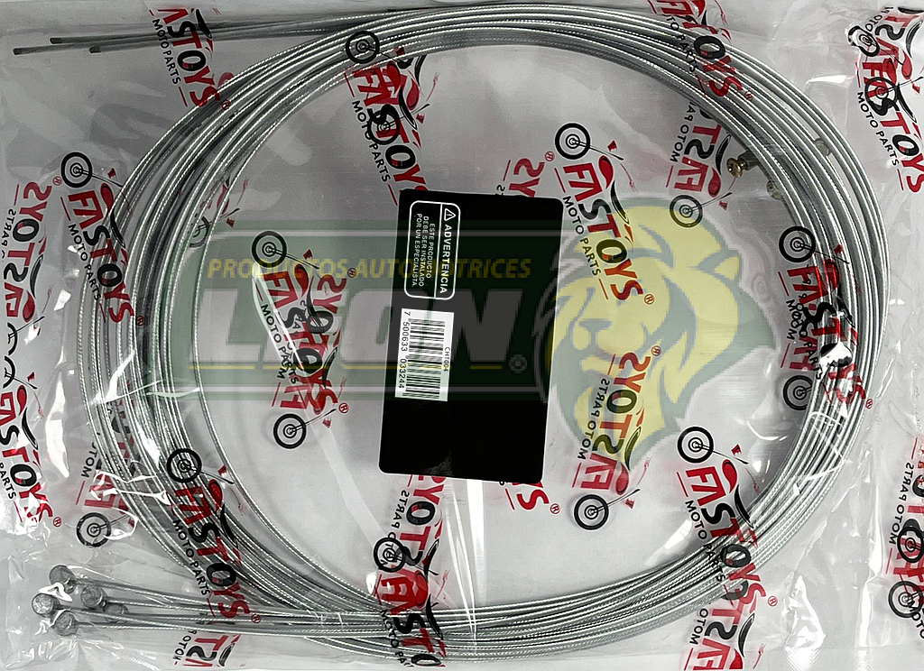 CHICOTE ACELERADOR/CLUTCH MOTOCICLETA UNIVERSAL CON AHORCADOR 4 mts., GR:2 mm