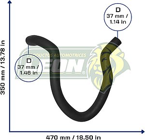 MANGUERA RAD. SUP. JEEP CHEROKEE V6 2.8L 84-86, COMANCHE V 2.8L 1986, WAGONEER V6 2.8L 84-86 (8953000013, H0061342) Ø: 32x40 mm, L: 300x450 mm, LONGITUD: 880 mm