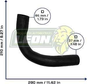 MANGUERA RAD. INF. JEEP CHEROKEE L4 2.5L 99-00, COMANCHE L4 2.5L 90-92 (1937429, 2910349, 8953000012, H0060817) Ø: 37x44 mm, L: 110x300 mm, LONGITUD: 470 mm