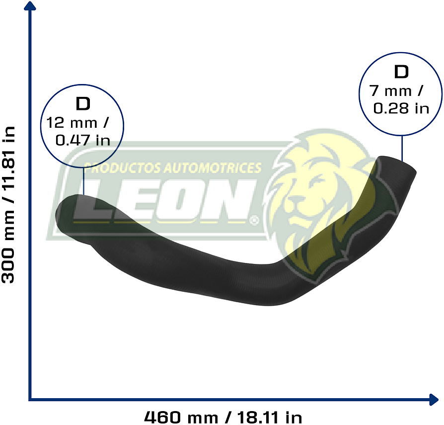 MANGUERA RAD. INF. JEEP CHEROKEE L4 2.5L 1998 Ø: 38x45 mm, L: 260x380 mm, LONGITUD: 580 mm