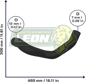 MANGUERA RAD. INF. JEEP CHEROKEE L4 2.5L 1998 Ø: 38x45 mm, L: 260x380 mm, LONGITUD: 580 mm
