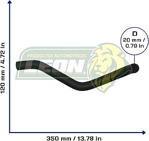 MANGUERA VW EUROVAN 2.5L 01-05 (044121073AC) (BOMBA DE AGUA A MONOBLOCK)  Ø: 18 mm, L: 80x350 mm, LONGITUD: 420 mm	