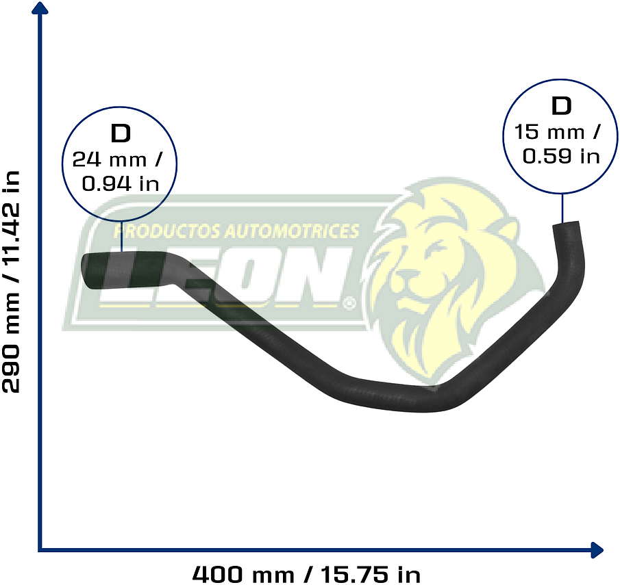 MANGUERA VW FOX 1.8L 87-93 (3058193712) CALEFACCIÓN ENTRADA  Ø: 16x25 mm, L: 170x320 mm, LONGITUD: 600 mm	