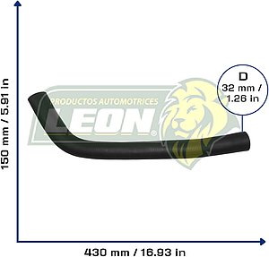 MANGUERA RAD. SUP. VW FOX 1.8L 87-93 (3051211011) Ø: 30 mm, L: 150x400 mm, LONGITUD: 50 mm	
