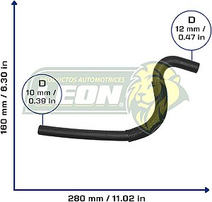 MANGUERA RETORNO DE D.H. VW GOLF A3 2.0L 92-99, CABRIO 2.0L 1995 (1H1422891A) Ø: 10x13 mm, L: 140x300 mm