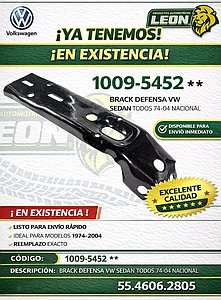 BRACK DEFENSA VW SEDAN TODOS 74-04 NACIONAL