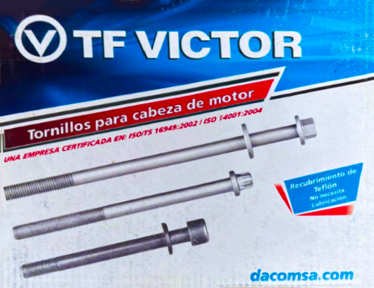 TORNILLO CABEZA MOTOR G.M. 1.4L CHEVY, JOY, SWING, MONZA 94-03 ($ x pza.) 10x1.25 mm, LGO. 140 mm, LL. TORX 29 mm