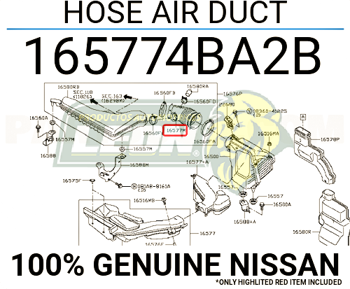 MANGUERA TOMA DE AIRE NISSAN XTRAIL 2.5L 15-22 (165774BA2B)
