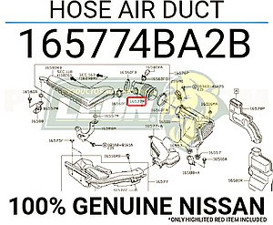 MANGUERA TOMA DE AIRE NISSAN XTRAIL 2.5L 15-22 (165774BA2B, 780037)