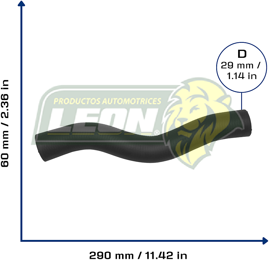 MANGUERA RAD. SUP. HONDA CIVIC L4 1.3L 06-15, ACURA ILX L4 2.0L 13-15 (19501R1AA01, 19501RNAA01, 215013SG0A) Ø: 29 mm, L: 50x300 mm, LONGITUD: 300 mm