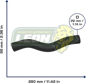 MANGUERA RAD. SUP. HONDA CIVIC L4 1.3L 06-15, ACURA ILX L4 2.0L 13-15 (19501R1AA01, 19501RNAA01, 215013SG0A) Ø: 29 mm, L: 50x300 mm, LONGITUD: 300 mm