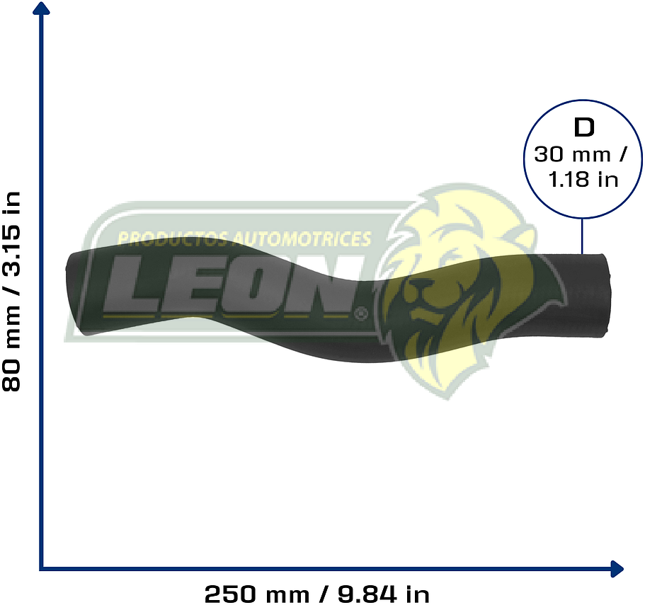 MANGUERA RAD. SUP. HONDA CIVIC L4 1.6L Ø: 31 mm, L: 50x300 mm, LONGITUD: 260 mm