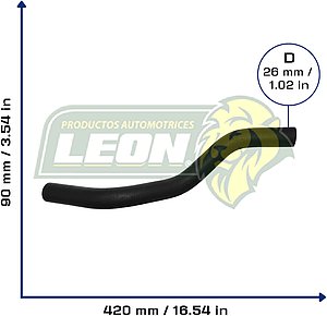 MANGUERA RAD. INF. HONDA CIVIC L4 1.7L 01-05, ACURA EL L4 1.7 03-05 (19502PLC000) Ø: 26 mm, L: 100x430 mm, LONGITUD: 480 mm