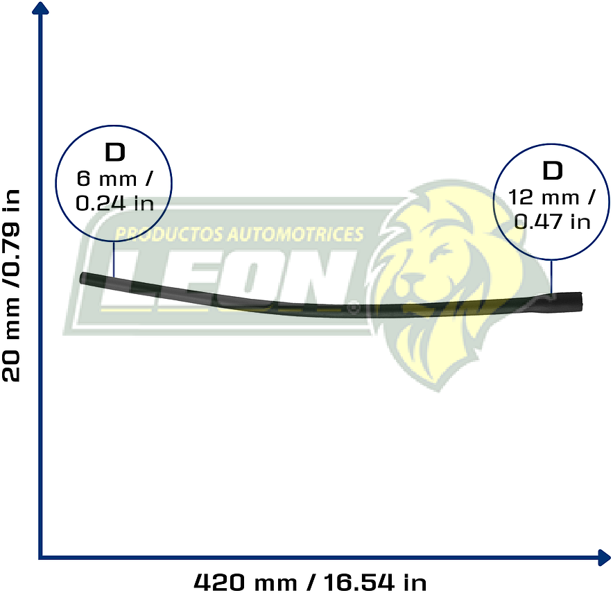 MANGUERA DESCARGA DE GASES G.M. L4 CHEVY 1.6L 97-13 (A VALVULA PCV) (90466959) Ø: 5x11 mm, L: 10x500 mm, LONGITUD: 42 mm
