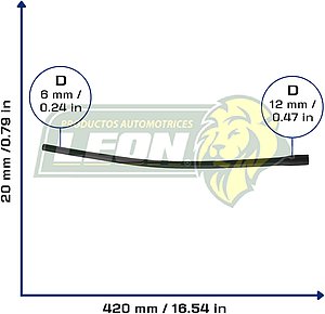 MANGUERA DESCARGA DE GASES G.M. L4 CHEVY 1.6L 97-13 (A VALVULA PCV) (90466959) Ø: 5x11 mm, L: 10x500 mm, LONGITUD: 42 mm