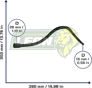 MANGUERA CALEFACCION FORD RANGER 4.0L 98-01 (9540030) Ø: 15x28 mm, L: 350x380 mm